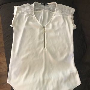 Express silk zipper blouse